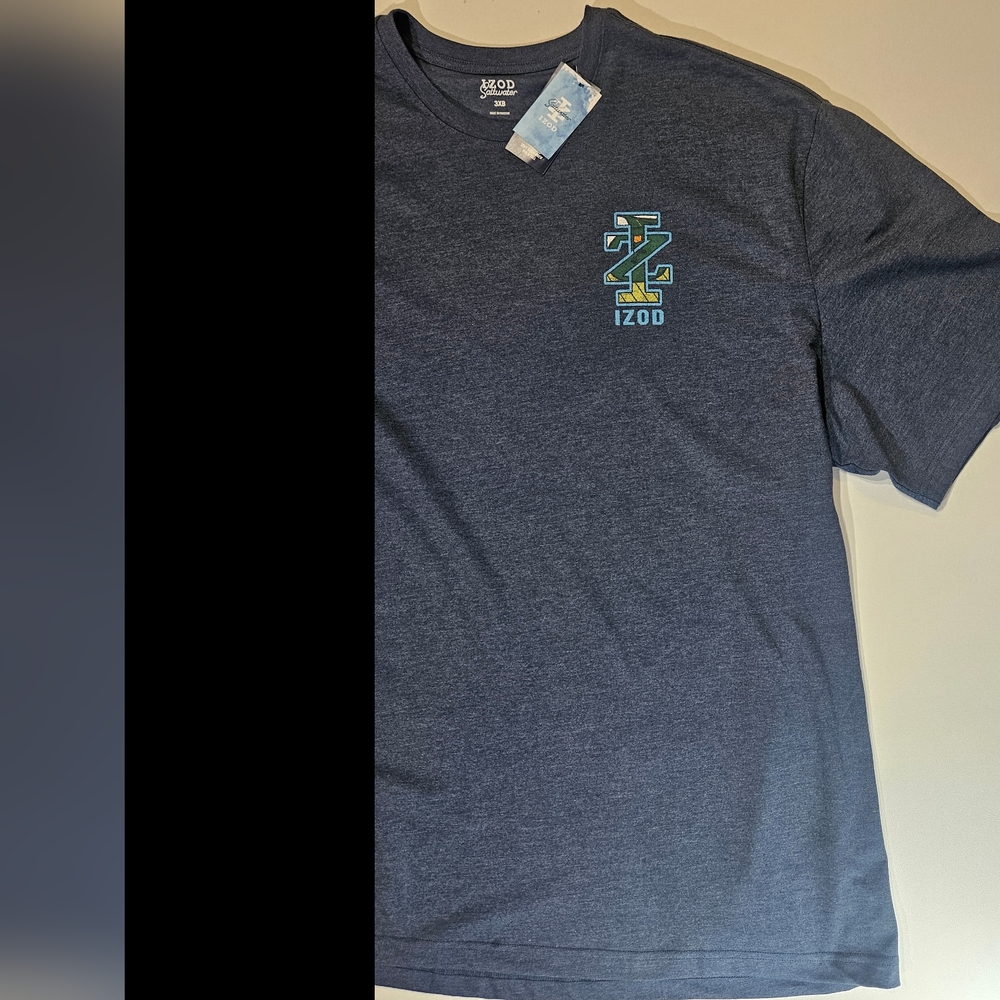Izod Saltwater Mens 3XB Blue Golf Themed Soft Stretch Comfort Casual Graphic Tee - Picture 3 of 9
